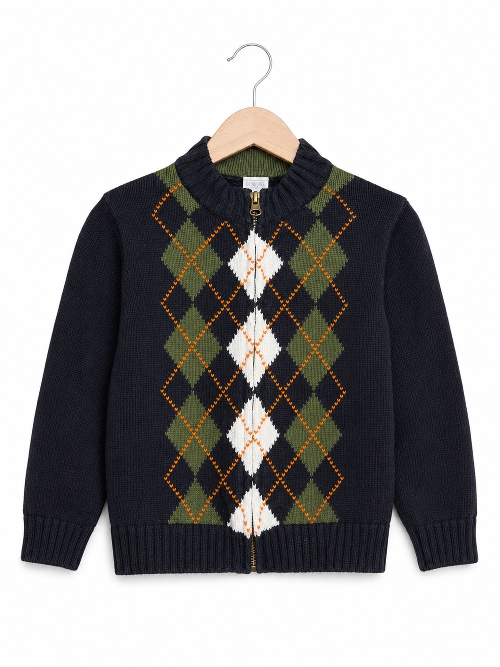 Gymboree Canine Academy Argyle Zip Front Cardigan Sweater Boys 2T Cotton